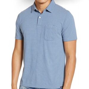 Faherty Feeder Stripe Polo Navy Cream XXL